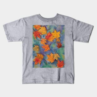 Fire Leaves Watercolor Kids T-Shirt